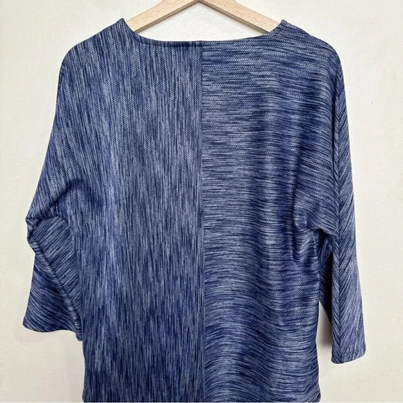 Weekends By Chico's Womens Size Medium Nocturne Navy Vneck 3/4 Sleeve Tunic - Picture 8 of 10